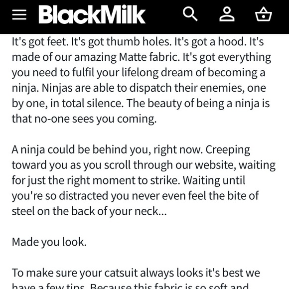 Blackmilk Ninja Hooded Cat Suit in Black - Picture 6 of 6